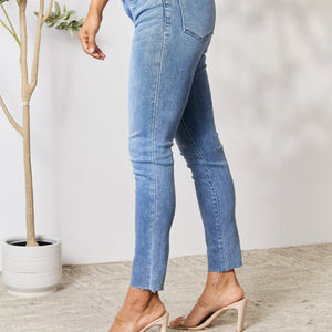 BAYEAS Raw Hem Skinny Jeans Trendsi