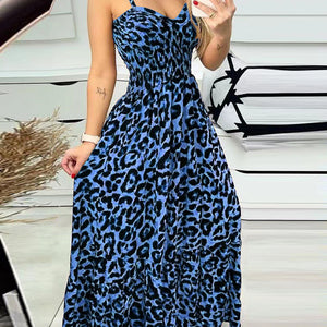 Leopard Sweetheart Neck Cami Dress Trendsi