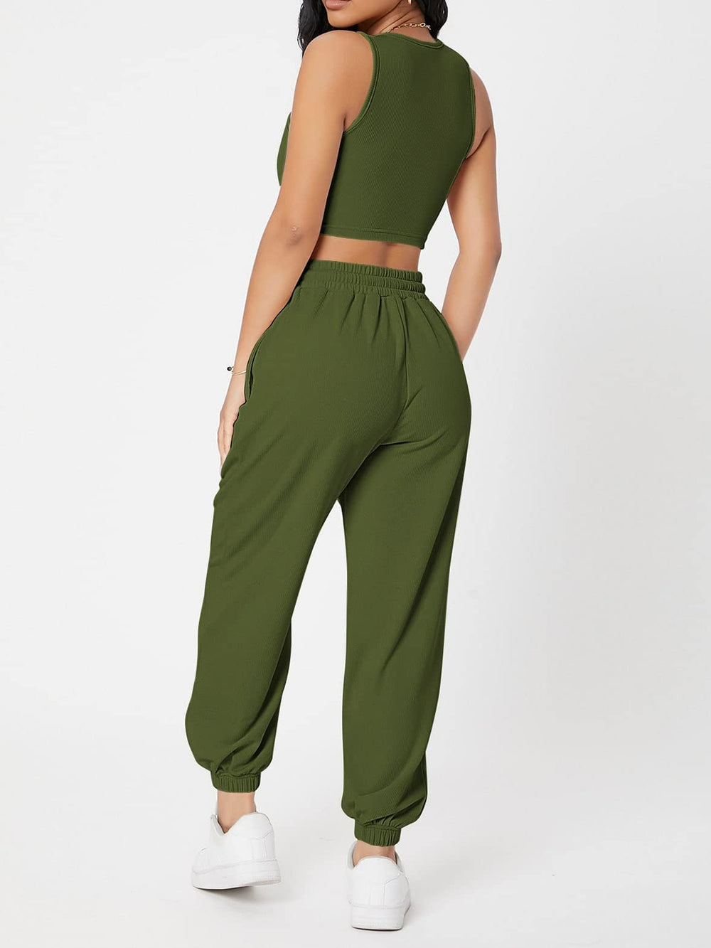 Wide Strap Top and Drawstring Joggers Set Trendsi