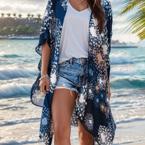 Printed Open Front Cover-Up Trendsi