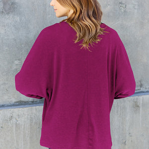 Double Take Full Size Round Neck Long Sleeve T-Shirt Trendsi