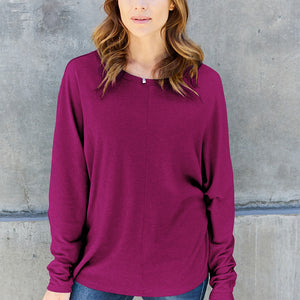 Double Take Full Size Round Neck Long Sleeve T-Shirt Trendsi