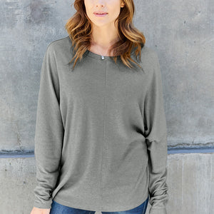 Double Take Full Size Round Neck Long Sleeve T-Shirt Trendsi