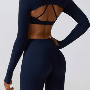 Cropped Cutout Long Sleeve Sports Top Trendsi