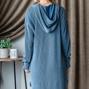 Heimish Ribbed Long Sleeve Hooded Dress Trendsi