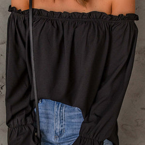 Off-Shoulder Flounce Sleeve Blouse Trendsi