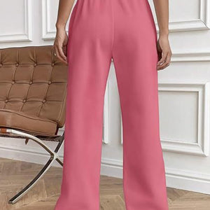 Drawstring Wide Leg Pants with Pockets Trendsi