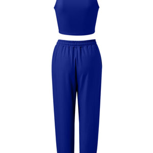 Wide Strap Top and Drawstring Joggers Set Trendsi