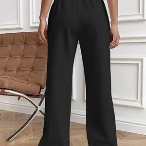 Drawstring Wide Leg Pants with Pockets Trendsi