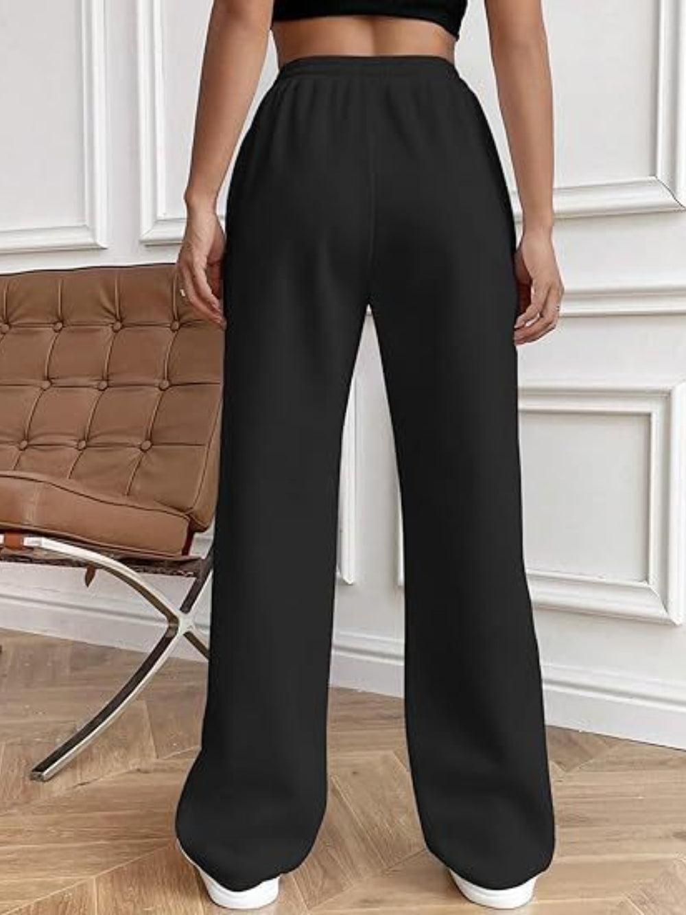 Drawstring Wide Leg Pants with Pockets Trendsi