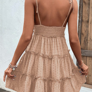 Frill Spaghetti Strap Tiered Dress Trendsi