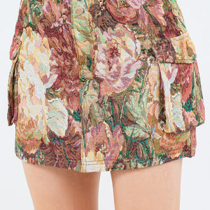 American Bazi Jacquard Weave Cargo Pocket Skirt Trendsi