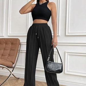 Drawstring Wide Leg Pants with Pockets Trendsi