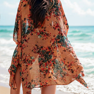 Printed Open Front Cover-Up Trendsi