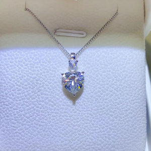 2 Carat Moissanite 925 Sterling Silver Heart Pendant Necklace Trendsi