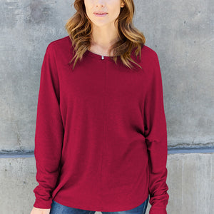 Double Take Full Size Round Neck Long Sleeve T-Shirt Trendsi