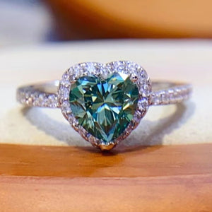 1-Carat Moissanite Heart Ring Trendsi