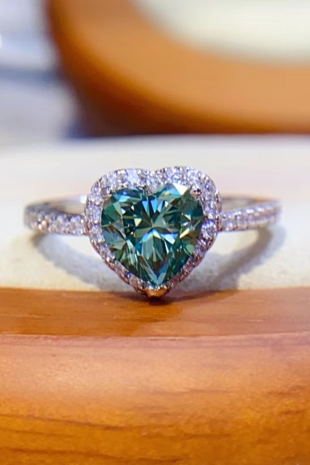 1-Carat Moissanite Heart Ring Trendsi