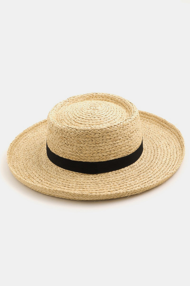 Fame Wide Brim Straw Weave Hat Trendsi