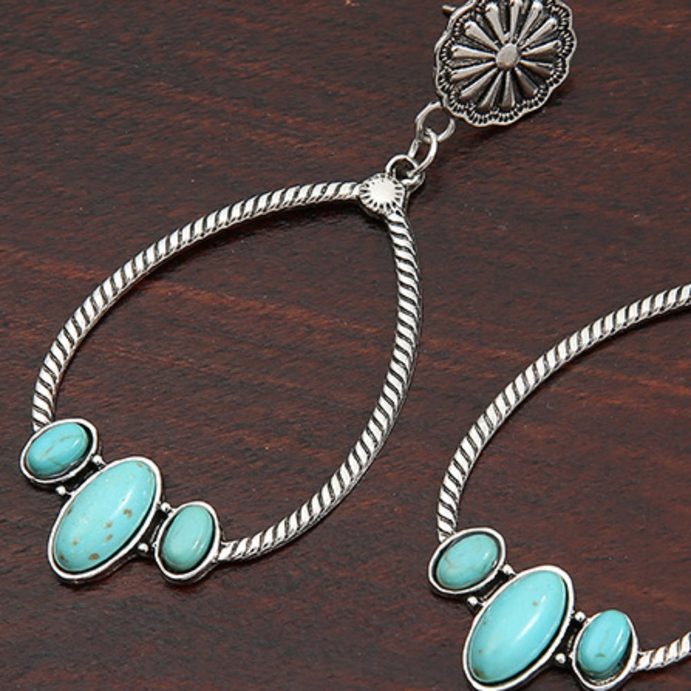 Artificial Turquoise Teardrop Earrings Trendsi