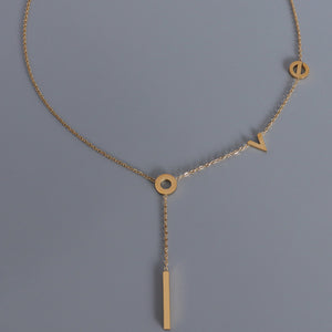 Titanium Steel Letter Necklace Trendsi