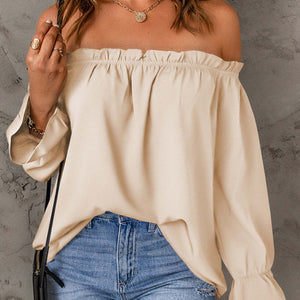 Off-Shoulder Flounce Sleeve Blouse Trendsi