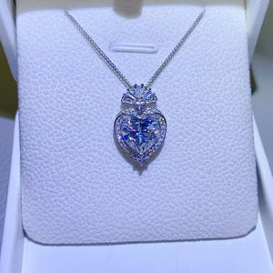 3 Carat Moissanite 925 Sterling Silver Heart Pendant Necklace Trendsi