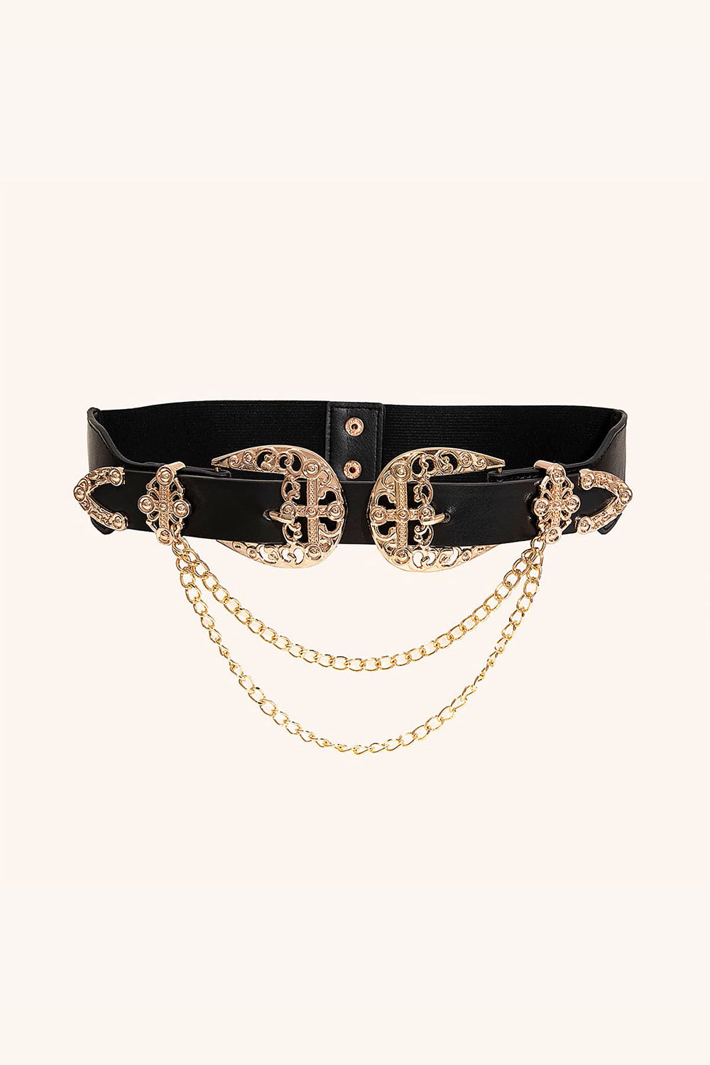 Chain Detail Double Buckle Belt Trendsi