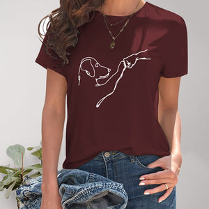 Dog Graphic Round Neck T-Shirt Trendsi