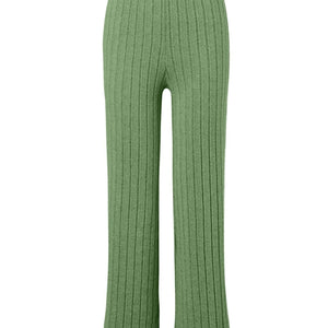 Ribbed Mock Neck Long Sleeve Top and Pants Set Trendsi