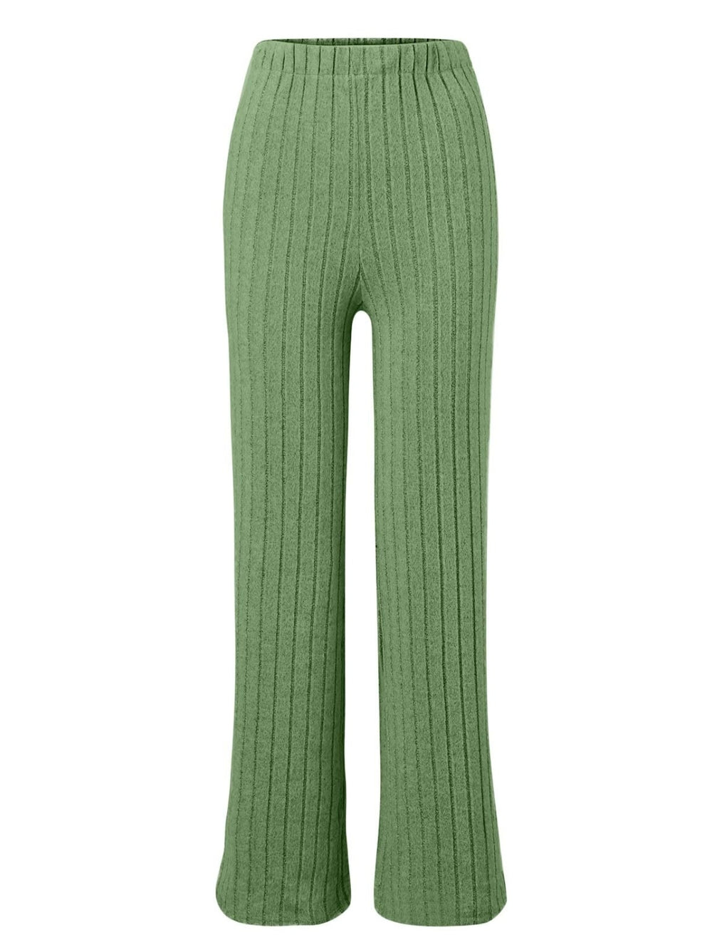 Ribbed Mock Neck Long Sleeve Top and Pants Set Trendsi