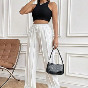 Drawstring Wide Leg Pants with Pockets Trendsi