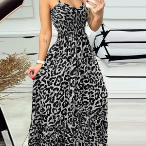 Leopard Sweetheart Neck Cami Dress Trendsi