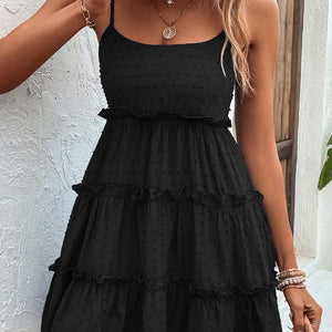 Frill Spaghetti Strap Tiered Dress Trendsi