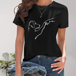 Dog Graphic Round Neck T-Shirt Trendsi