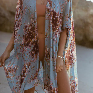 Printed Open Front Cover-Up Trendsi