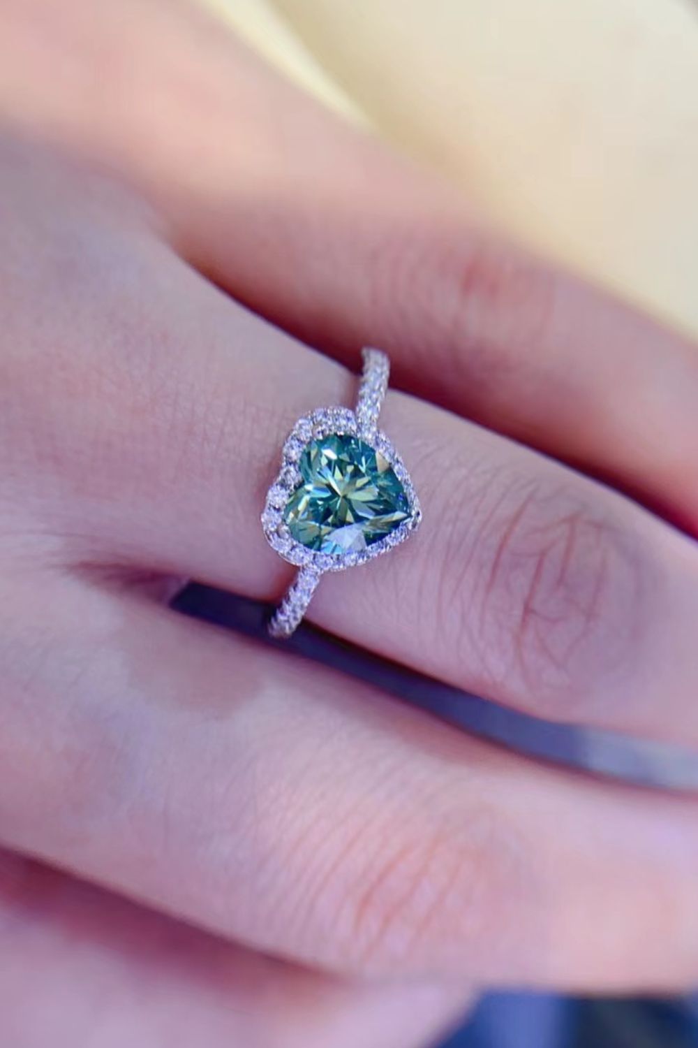 1-Carat Moissanite Heart Ring Trendsi