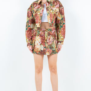 American Bazi Jacquard Cargo Cropped Jacket Trendsi