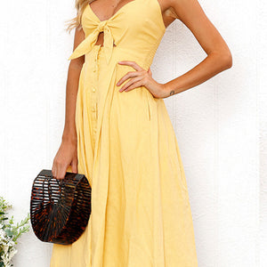 Cutout Smocked Sweetheart Neck Cami Dress Trendsi