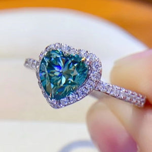 1-Carat Moissanite Heart Ring Trendsi