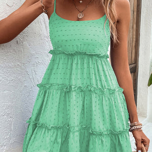 Frill Spaghetti Strap Tiered Dress Trendsi