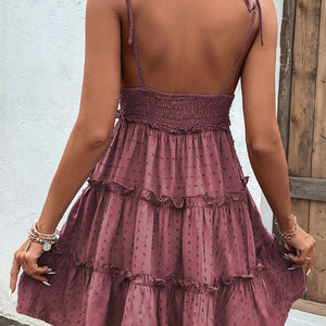 Frill Spaghetti Strap Tiered Dress Trendsi