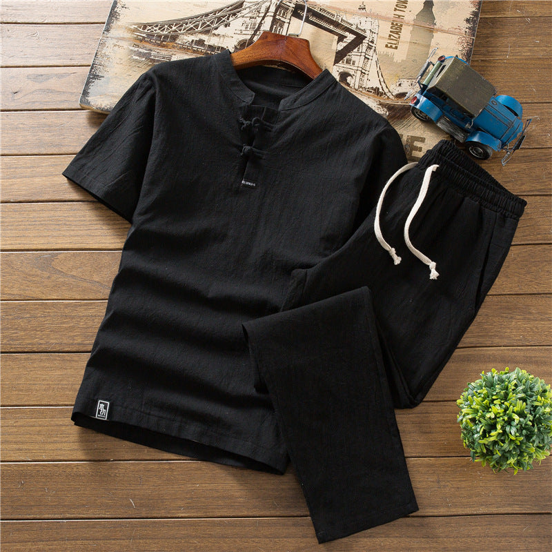 T-shirt Casual Trousers Two-piece Suit For Men My Store