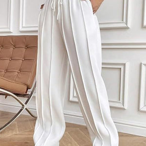 Drawstring Wide Leg Pants with Pockets Trendsi