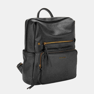 David Jones PU Leather Backpack Bag Trendsi