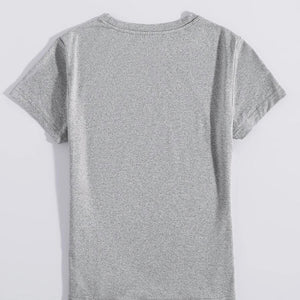 Letter Graphic Round Neck Short Sleeve T-Shirt Trendsi