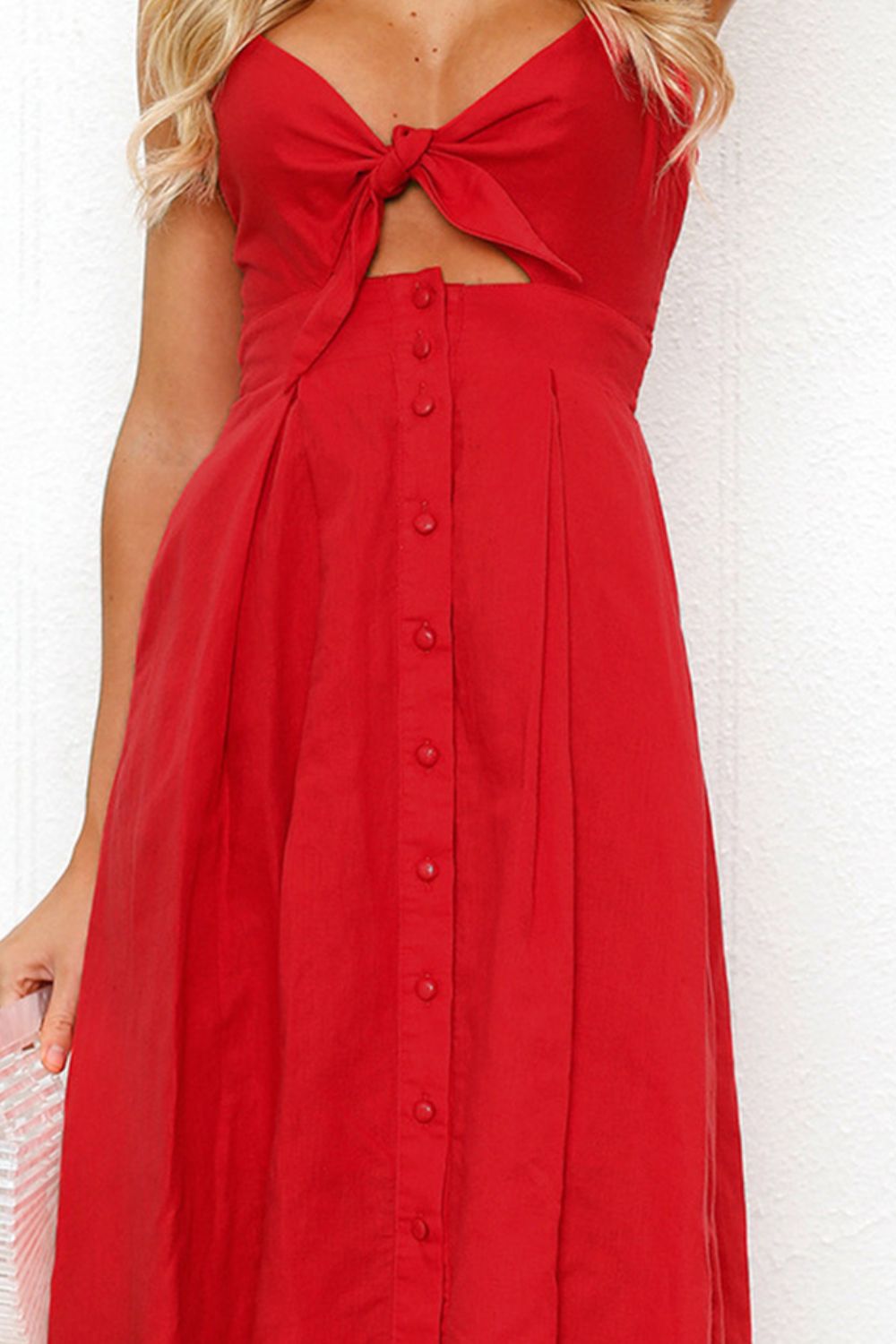 Cutout Smocked Sweetheart Neck Cami Dress Trendsi