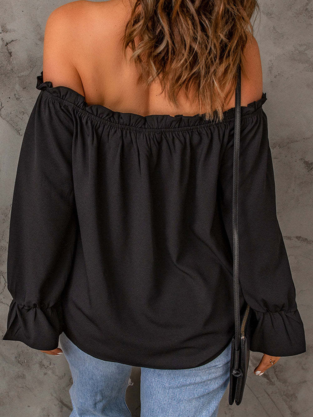 Off-Shoulder Flounce Sleeve Blouse Trendsi