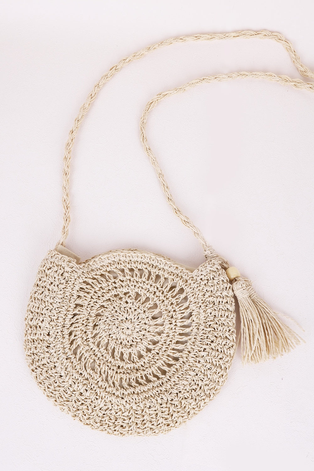 Tassel Straw Braided Strap Shoulder Bag Trendsi