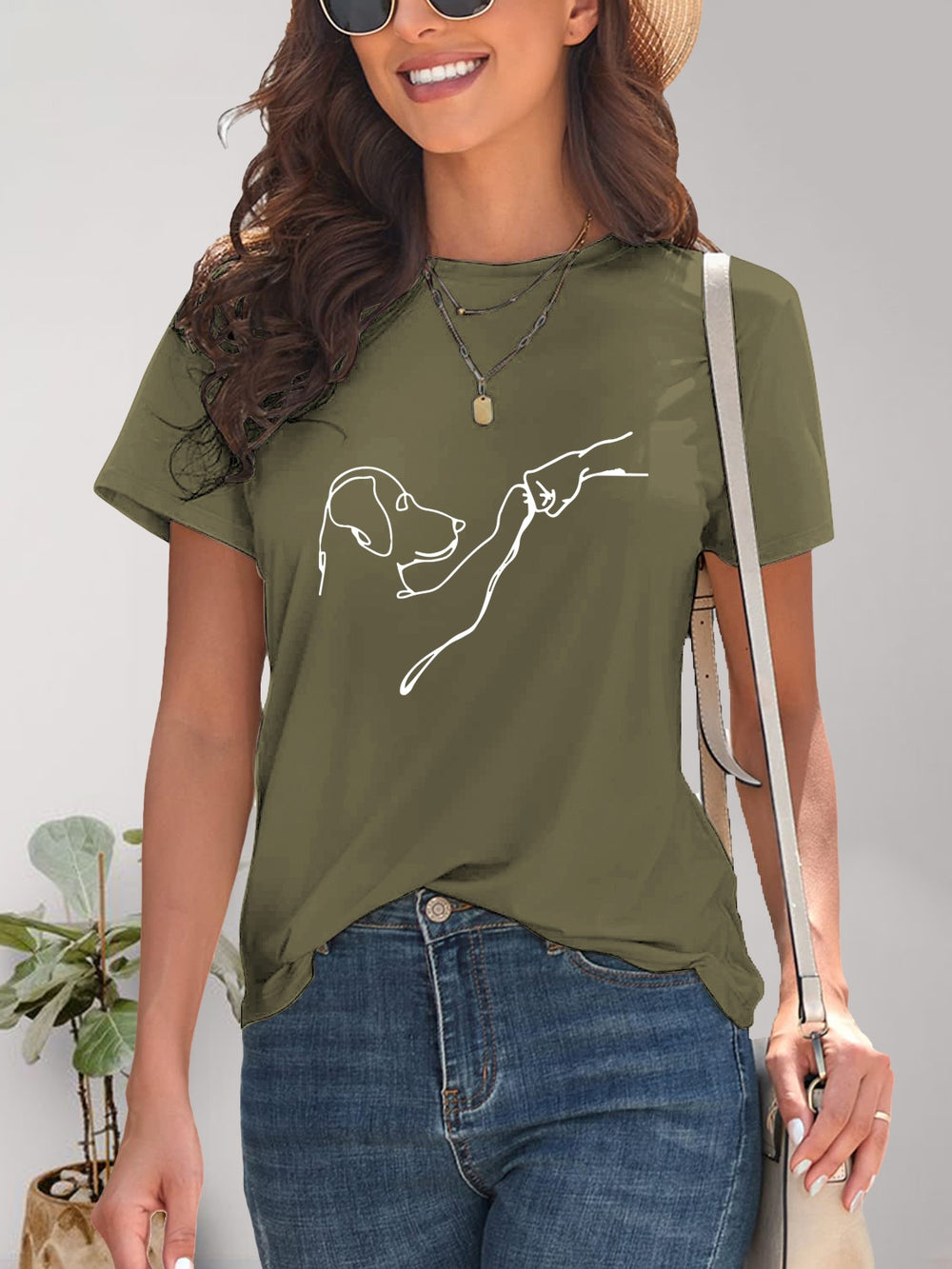 Dog Graphic Round Neck T-Shirt Trendsi